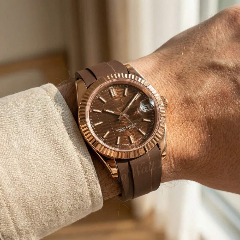 Date - Rubber Rose Gold Chocolate