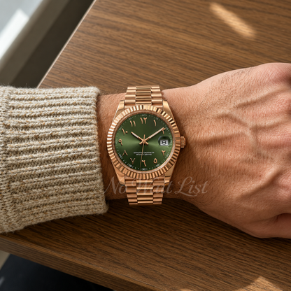 Date - Rose Gold Arabic Green