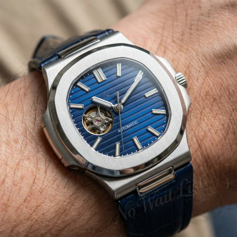 Nautilus - Blue Leather Open Movement